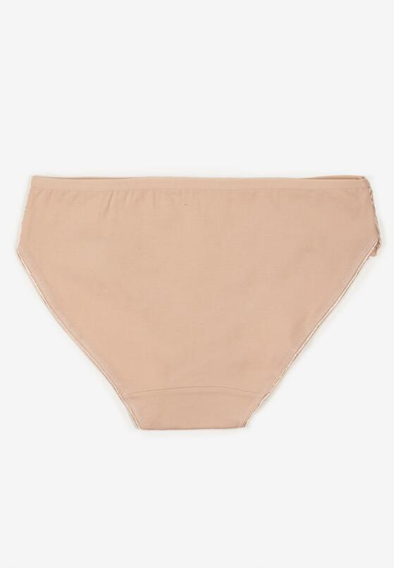 Beżowe Gładkie Majtki Figi z Bawełny Venessila 2