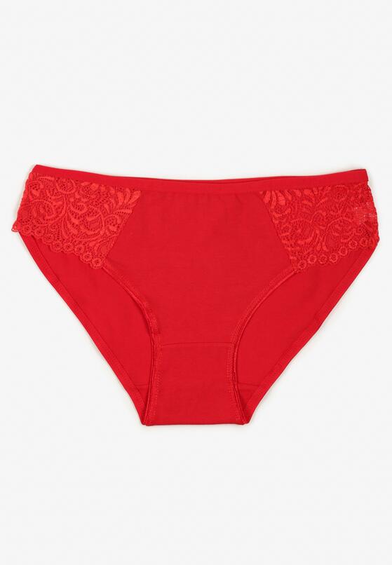 Czerwone Gładkie Majtki Figi z Bawełny Venessila 1
