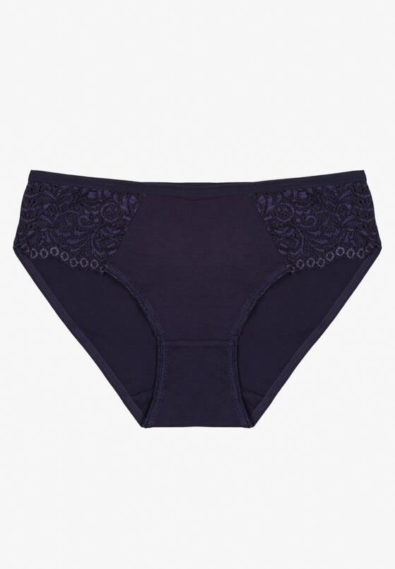 Granatowe Gładkie Majtki Figi z Bawełny Venessila 1