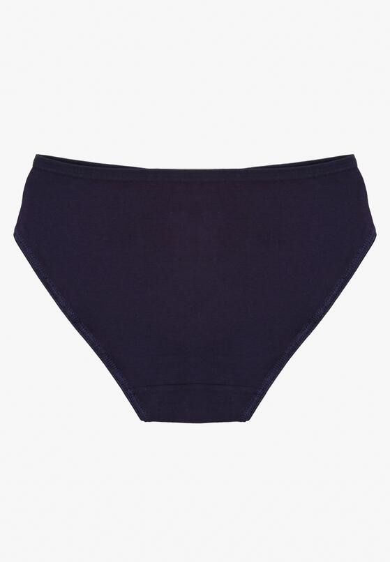 Granatowe Gładkie Majtki Figi z Bawełny Venessila 2