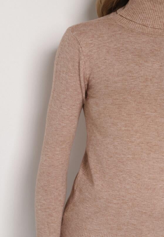 Pulover pe gât Bej 5