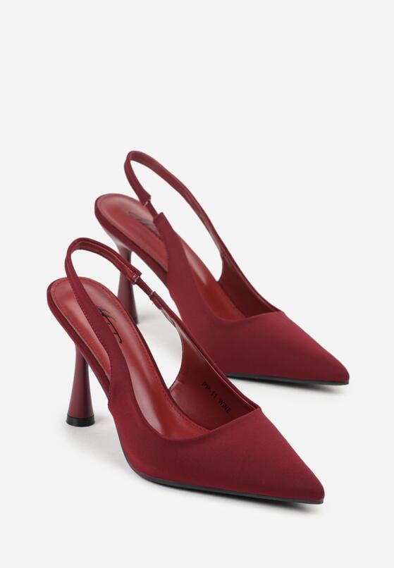 Bordowe Sandały ze Szpiczastym Noskiem Volle 5