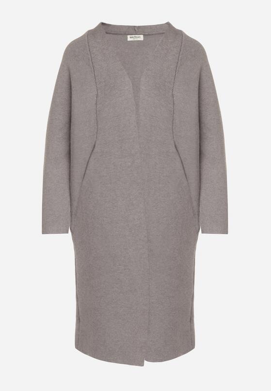 Szary Klasyczny Niezapinany Kardigan Elitusa 6