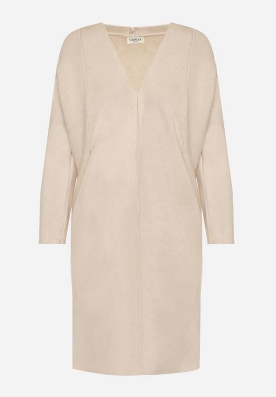 Beżowy Klasyczny Niezapinany Kardigan Elitusa 6