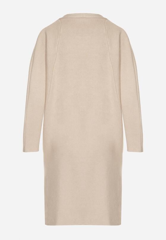 Beżowy Klasyczny Niezapinany Kardigan Elitusa 7