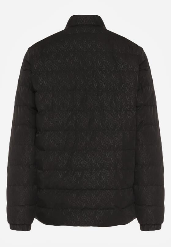 Czarna Pikowana Kurtka ze Stójką i Futrzaną Podszewką Silwedea 2