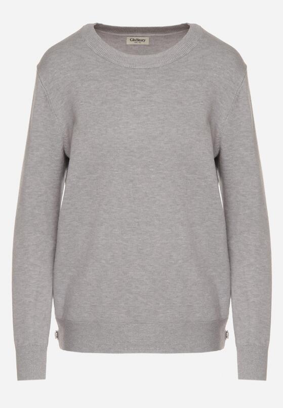 Szary Sweter z Guzikami z Boku Tusiana 6