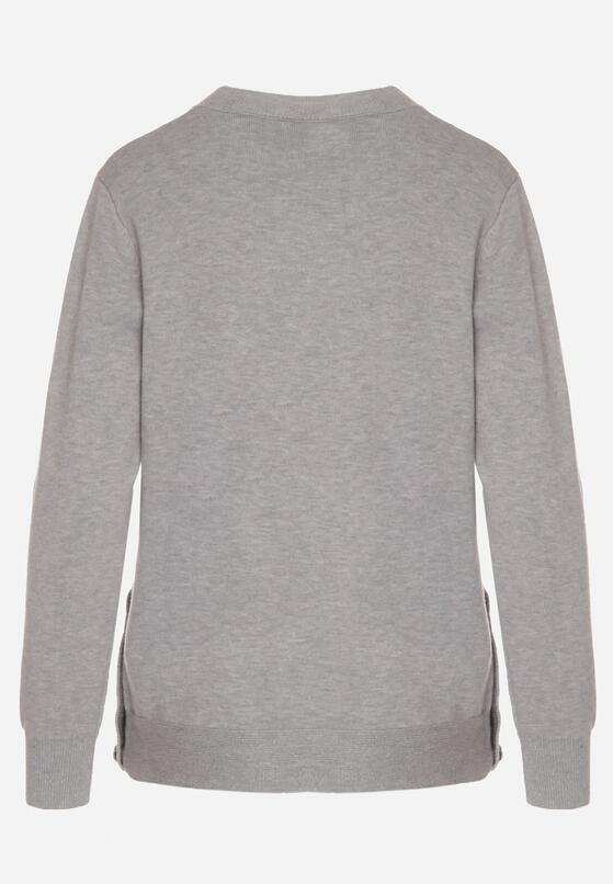 Szary Sweter z Guzikami z Boku Tusiana 7
