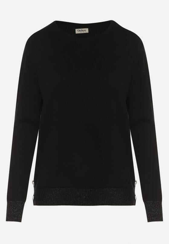 Czarny Sweter z Guzikami z Boku Tusiana 6