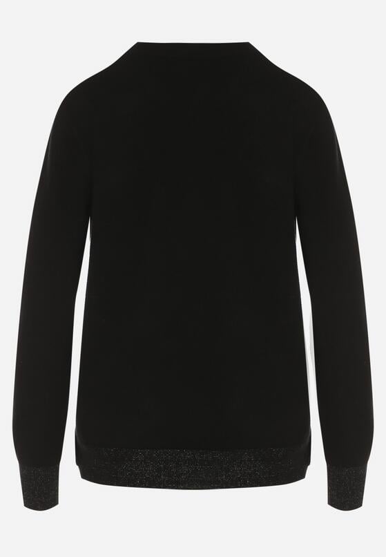 Czarny Sweter z Guzikami z Boku Tusiana 7