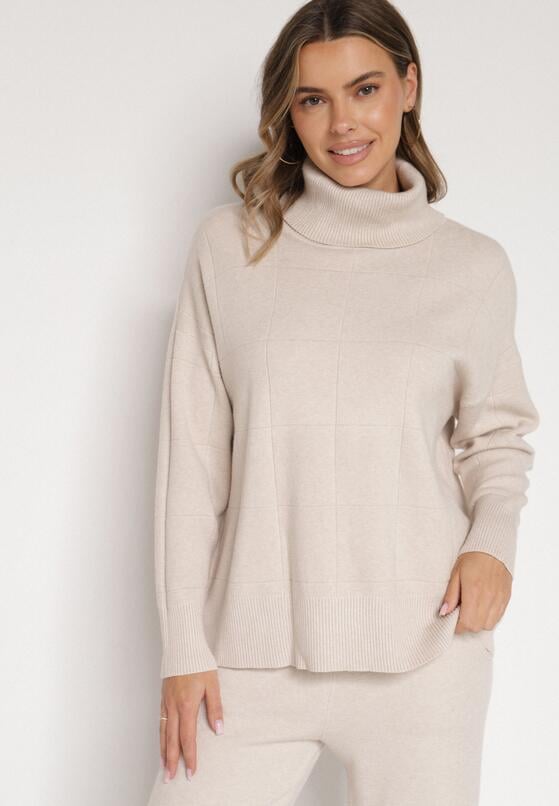 Pulover pe gât Bej 1