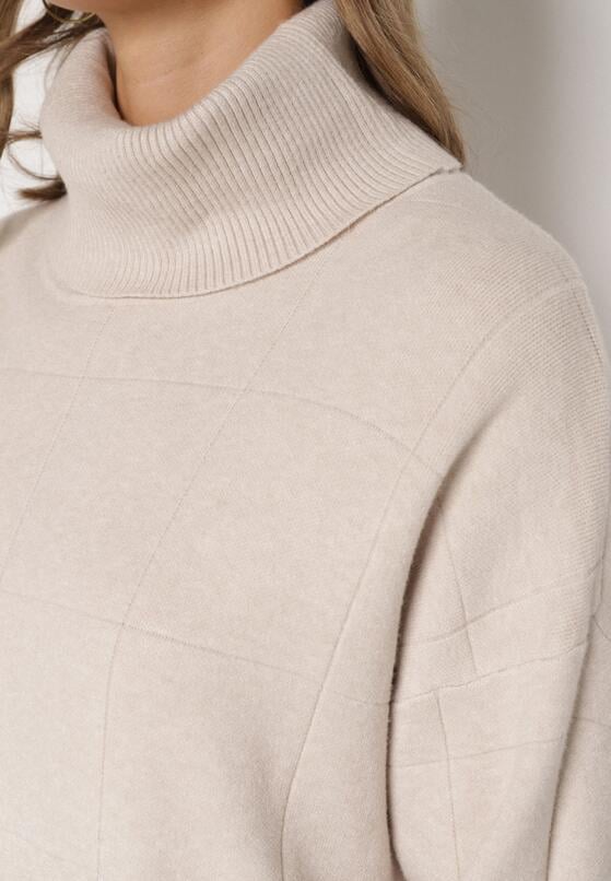 Pulover pe gât Bej 5