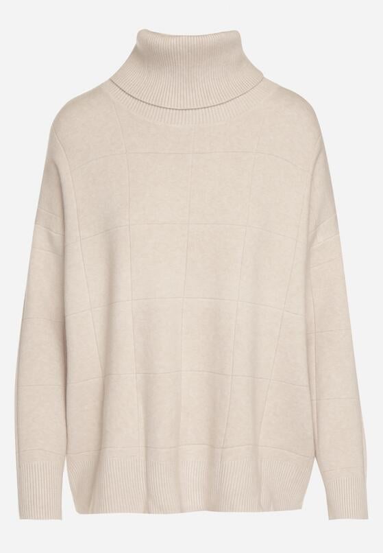 Pulover pe gât Bej 6