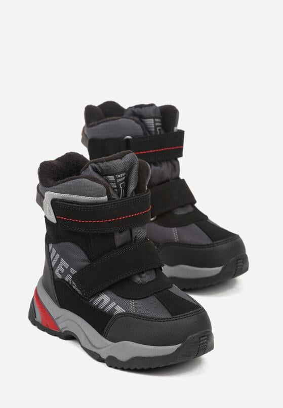 Szare Wodoodporne Śniegowce z Ozdobnym Napisem z Boku Linsara 2