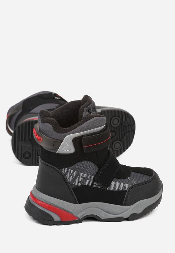 Szare Wodoodporne Śniegowce z Ozdobnym Napisem z Boku Linsara 4