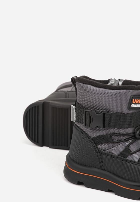 Szare Śniegowce Wodoodporne z Napisem i Paskiem z Klamrą Monariella 3