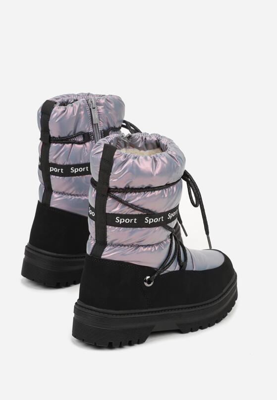 Fioletowe Pikowane Śniegowce z Oryginalnym Wiązaniem Zetilde 4