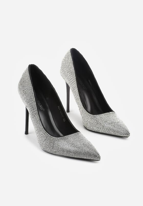 Czarne Szpilki w Eleganckim Stylu z Cyrkoniami Arweda 5