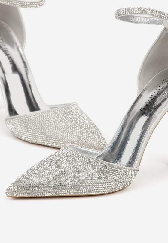 Srebrne Szpilki z Paskiem wokół Kostki i Cyrkoniowym Zdobieniem Anwedela 7