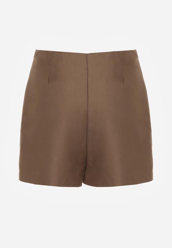 Beżowe Spódnico-Szorty Krótkie z Rozcięciem na Boku Irindel 7