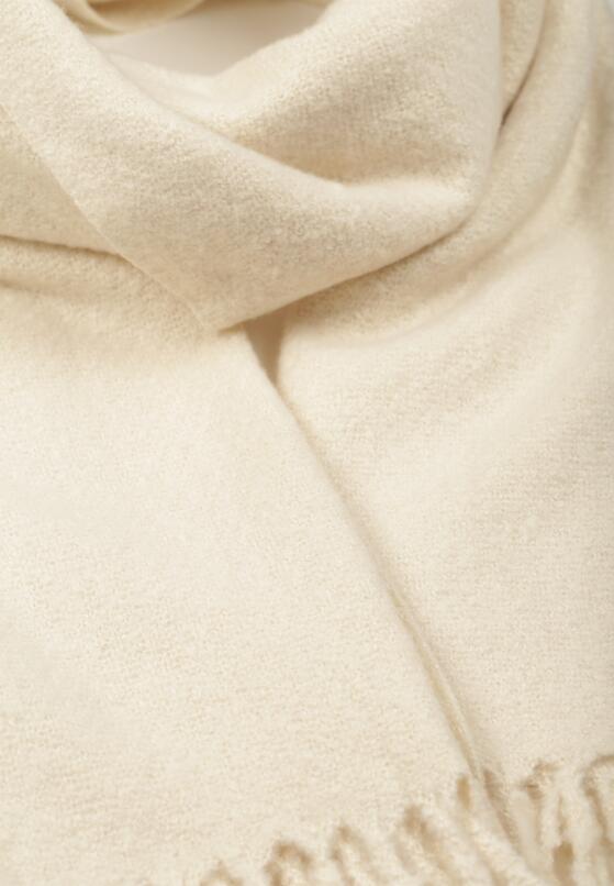 Jasnobeżowy Klasyczny Szalik Zdobiony Frędzlami Vetilana 2