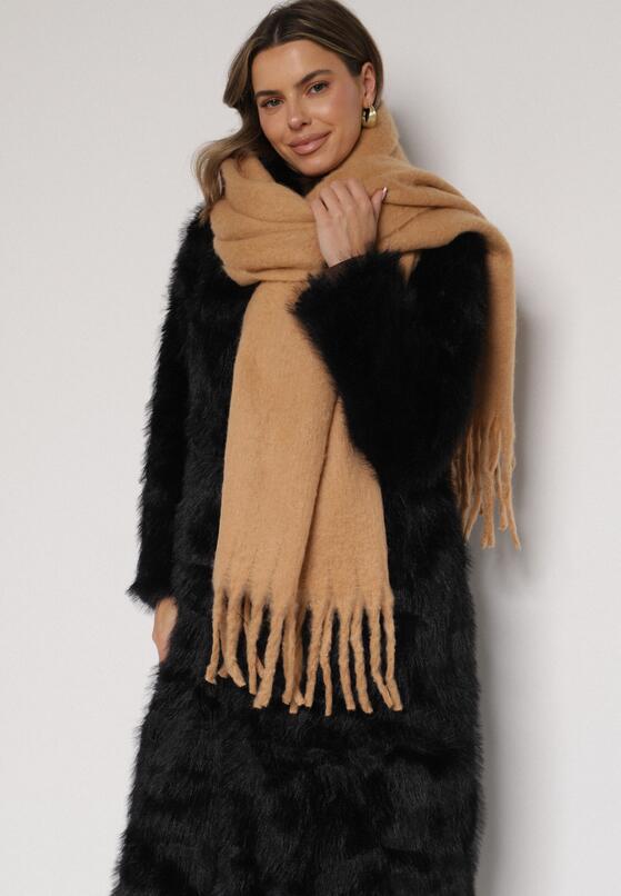 Jasnobrązowy Szalik z Frędzlami  Owedarria 1