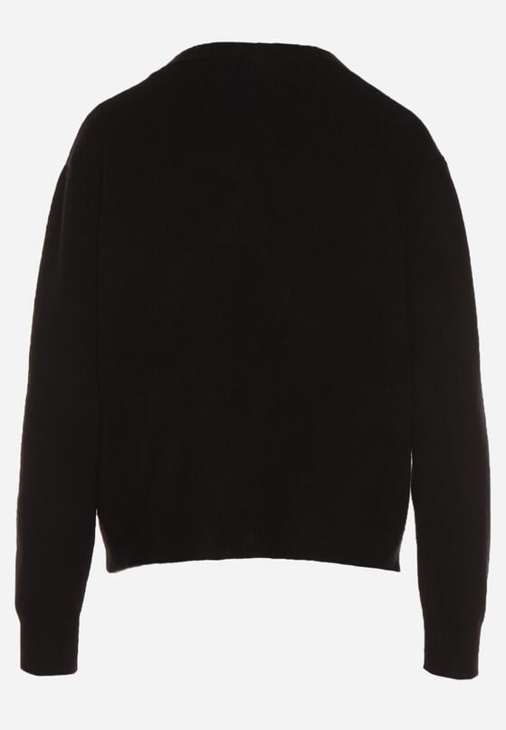 Czarny Rozpinany Kardigan z Dodatkiem Kaszmiru Vetirira 7