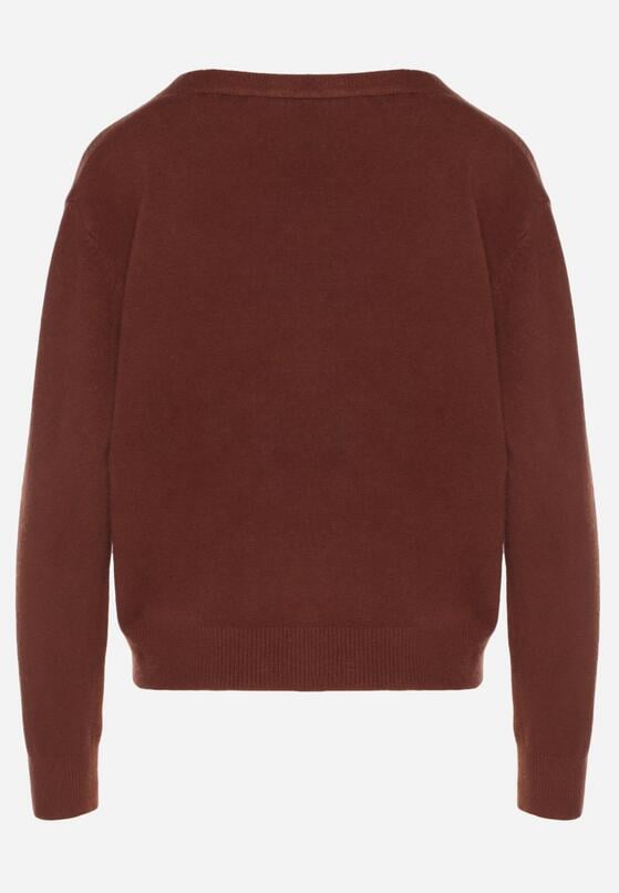 Brązowy Rozpinany Kardigan z Dodatkiem Kaszmiru Vetirira 7