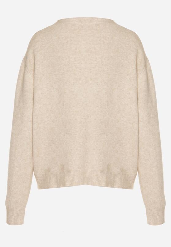 Beżowy Rozpinany Kardigan z Dodatkiem Kaszmiru Vetirira 7