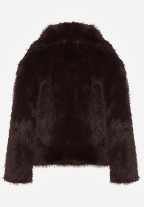 Bordowa Kurtka Futerko z Ozdobnym Kołnierzem Devrenna 7