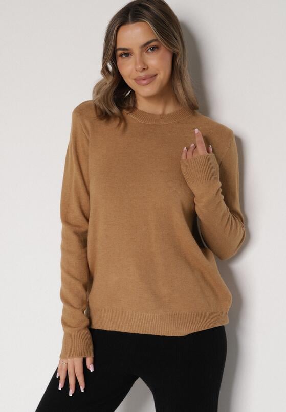 Brązowy Casualowy Sweter z Wełną i Bawełną Nedalla 4