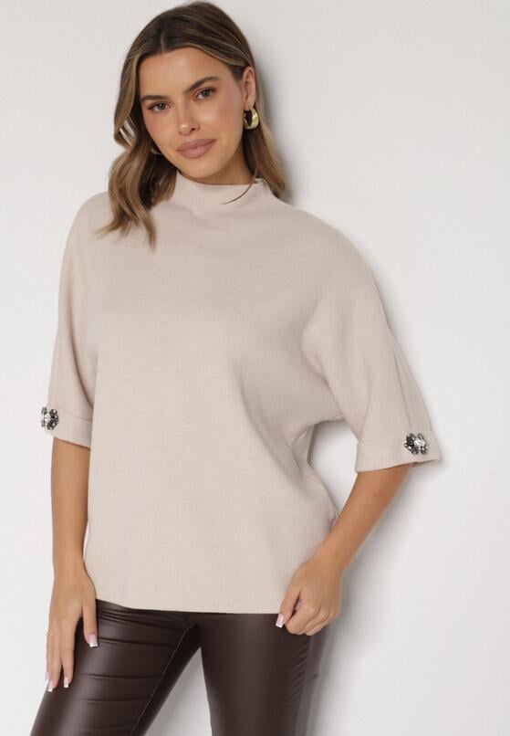 Pulover Bej deschis 1