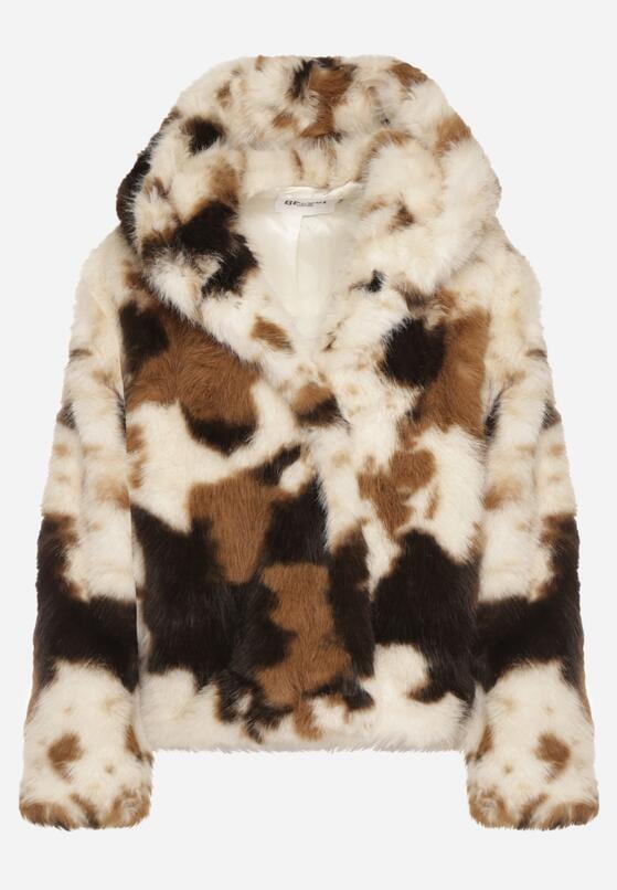 Wielokolorowa Kurtka Futerko o Dwurzędowym Kroju Oversize Nevisa 6