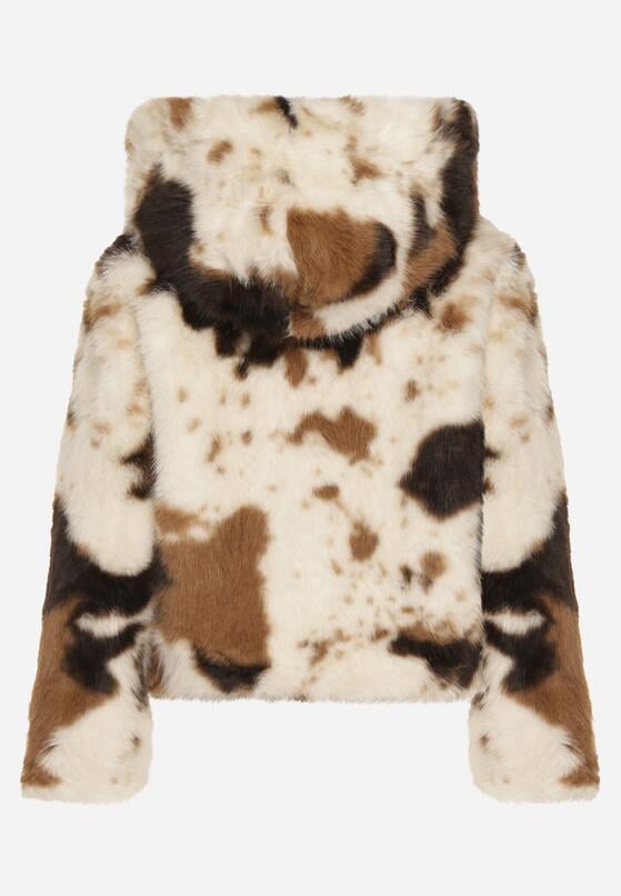 Wielokolorowa Kurtka Futerko o Dwurzędowym Kroju Oversize Nevisa 7