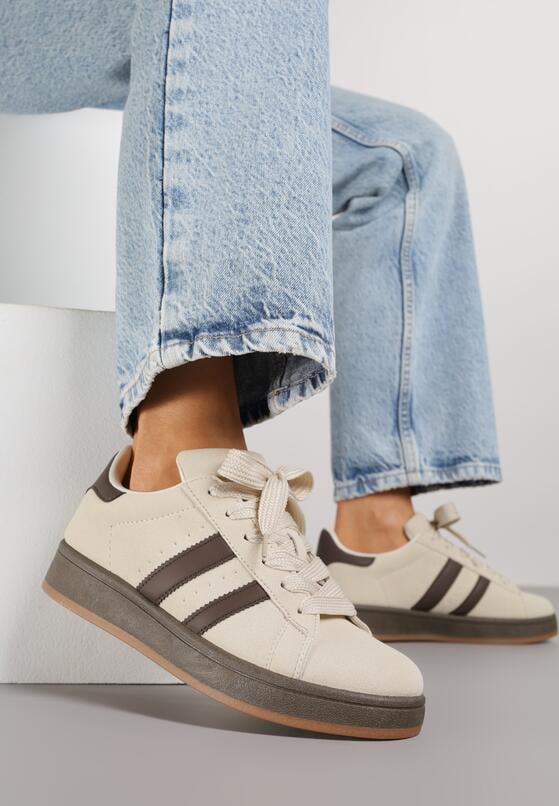 Sneakers Bej cu maro 2