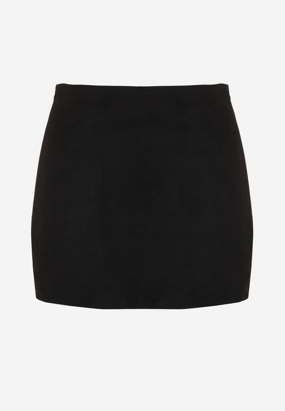 Czarne Spódnico-Szorty Zdobione Imitacją Kieszeni z Tyłu Sewrela 1