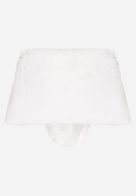 Białe Futrzane Ponczo Narzutka Bralinne 2