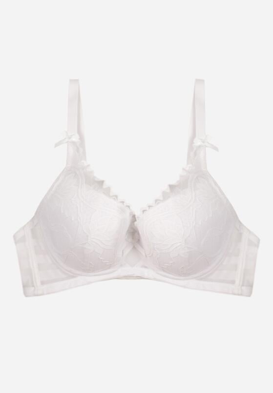 Biały Biustonosz Koronkowy z Kokardkami  Themikaia 1