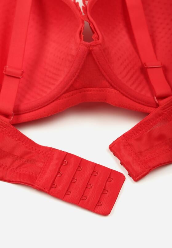 Czerwony Biustonosz Koronkowy z Kokardkami  Themikaia 2