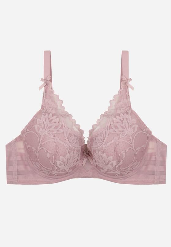 Fioletowy Biustonosz Koronkowy z Kokardkami  Themikaia 1