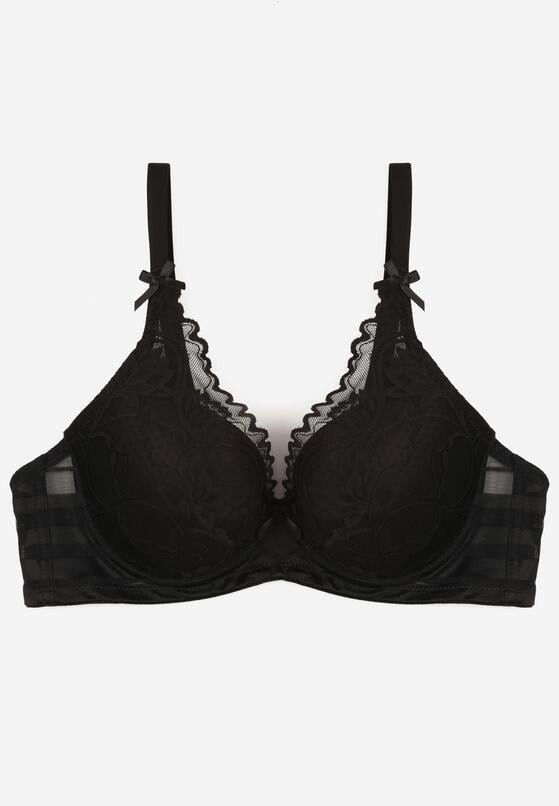 Czarny Biustonosz Koronkowy z Kokardkami  Themikaia 1