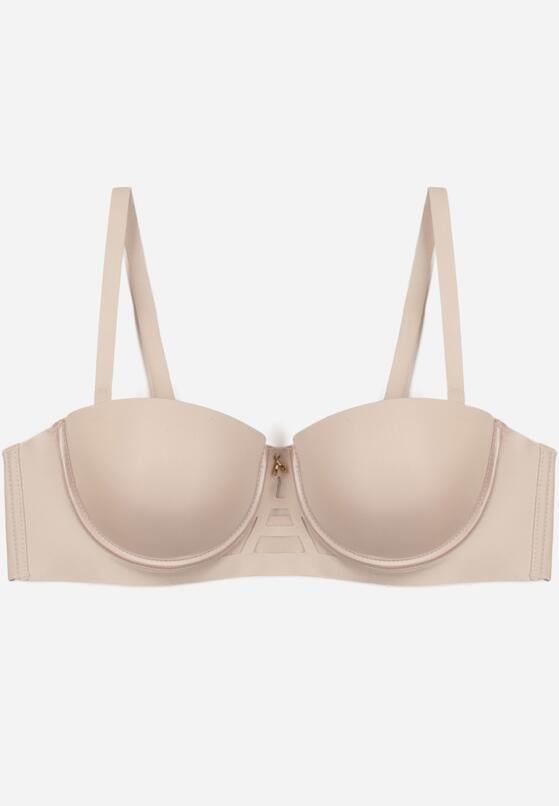 Beżowy Gładki Biustonosz Balkonetka Dalilin 1