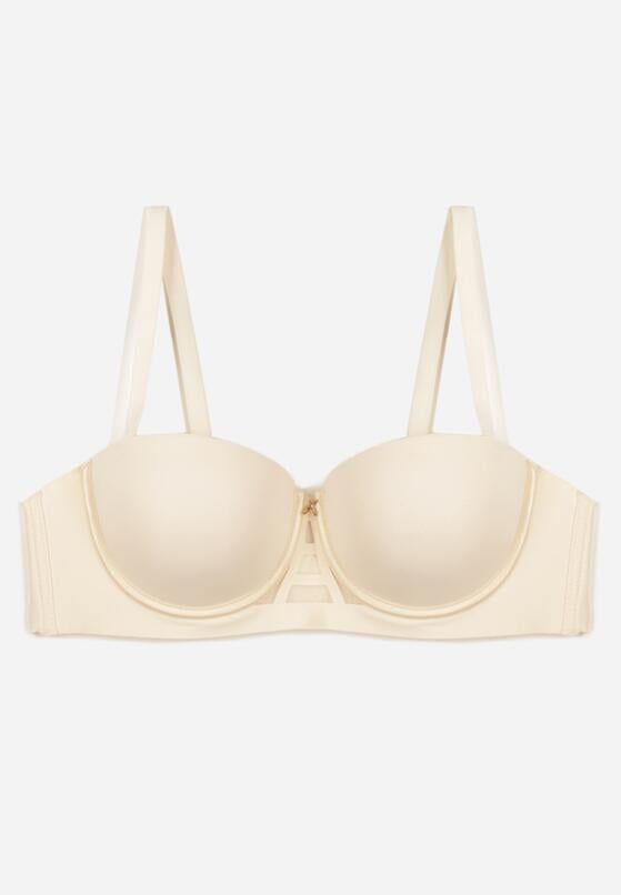 Jasnobeżowy Gładki Biustonosz Balkonetka Dalilin 1