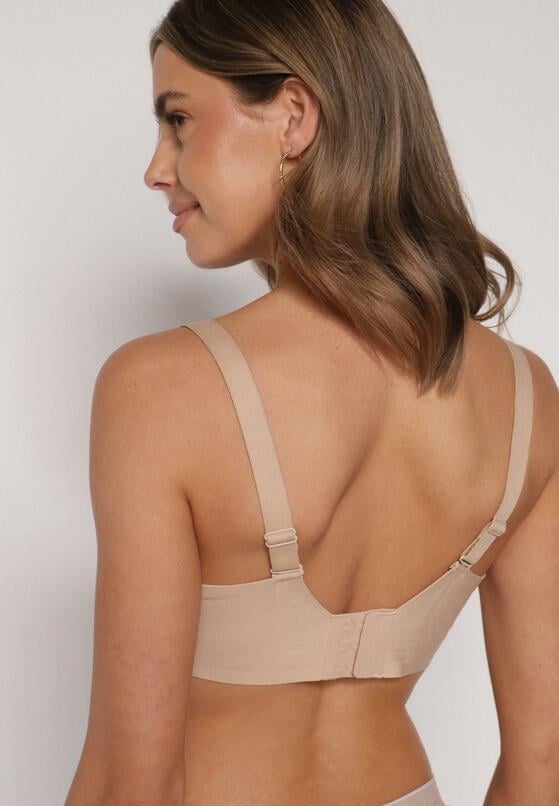 Beżowy Gładki Biustonosz Klasyczny Idahlina 3