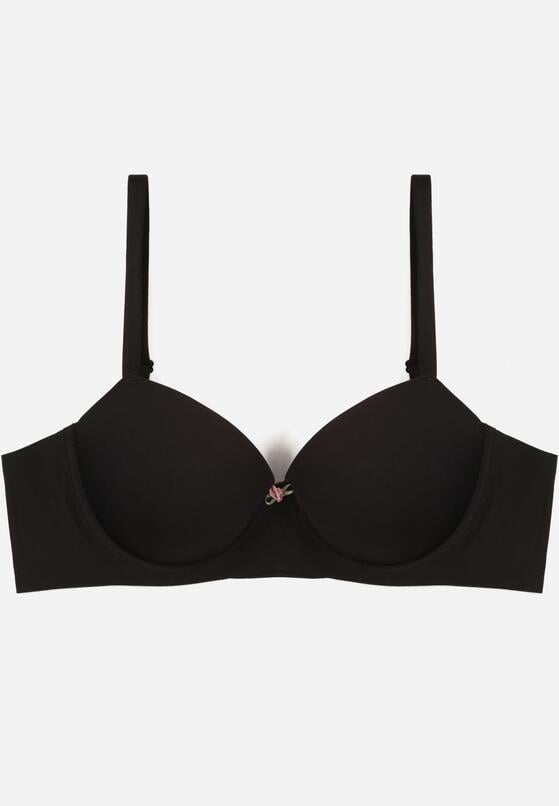 Czarny Klasyczny Biustonosz o Gładkim Wykończeniu Taniarephis 1