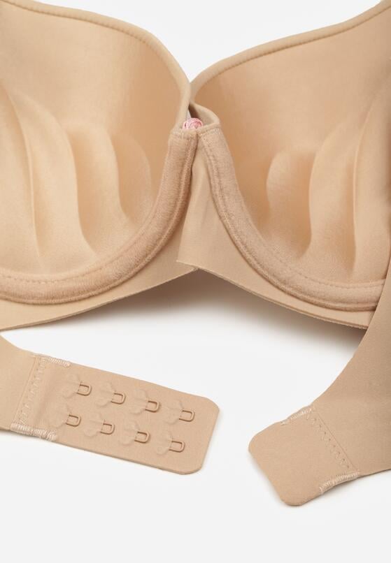 Beżowy Gładki Biustonosz Push-up Halilura 2