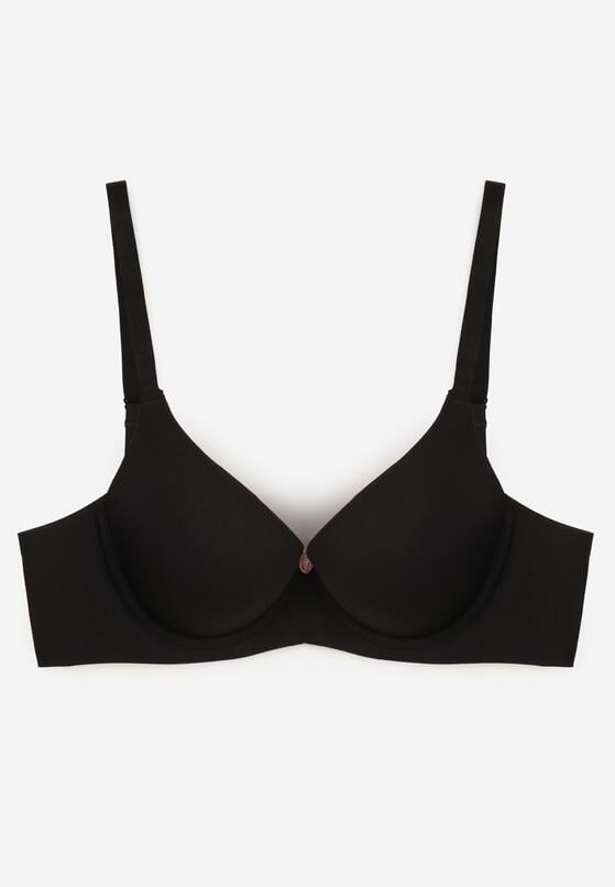 Czarny Gładki Biustonosz Push-up Halilura 1