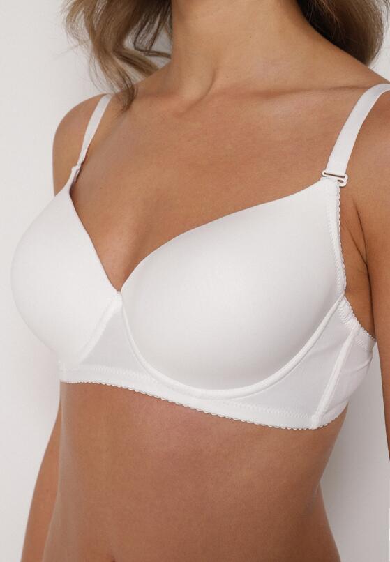 Jasnobeżowy Gładki Biustonosz Zdobiony Kokardką Ocerien 4