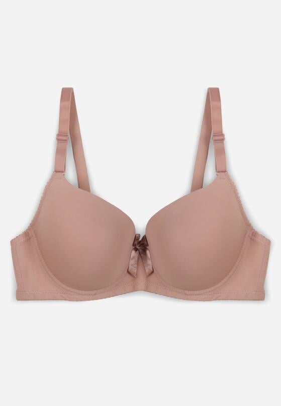 Jasnofioletowy Gładki Biustonosz Zdobiony Kokardką Ocerien 1