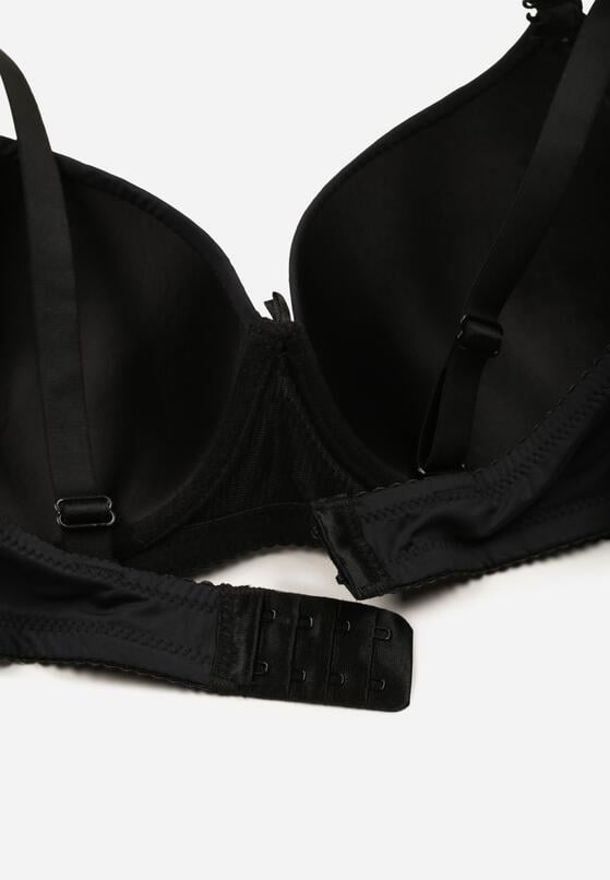 Czarny Gładki Biustonosz Zdobiony Kokardką Ocerien 2